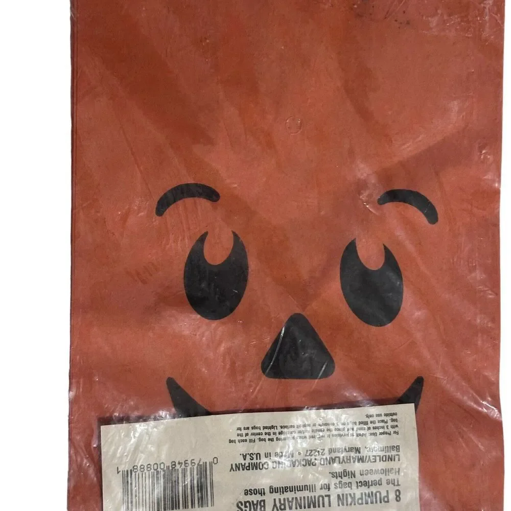 Vintage New Halloween Jack‎ o Lantern Luminary Bags (8) Lighting Dead Stock